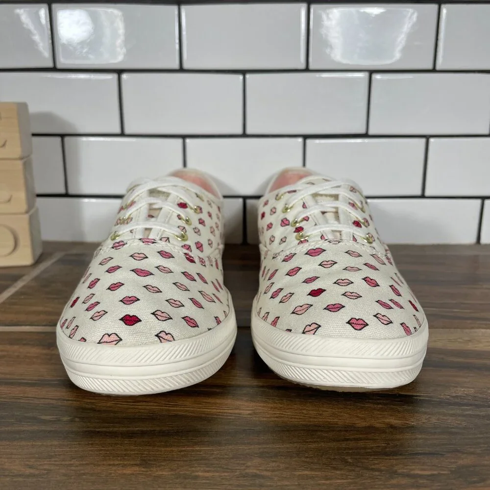 Keds x Kate Spade Champion Lips Shoes Womens Size 8 Multicolor Low Top Sneakers